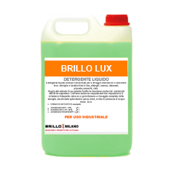 Tanica da 5 litri Brillo Lux detergente verde universale.